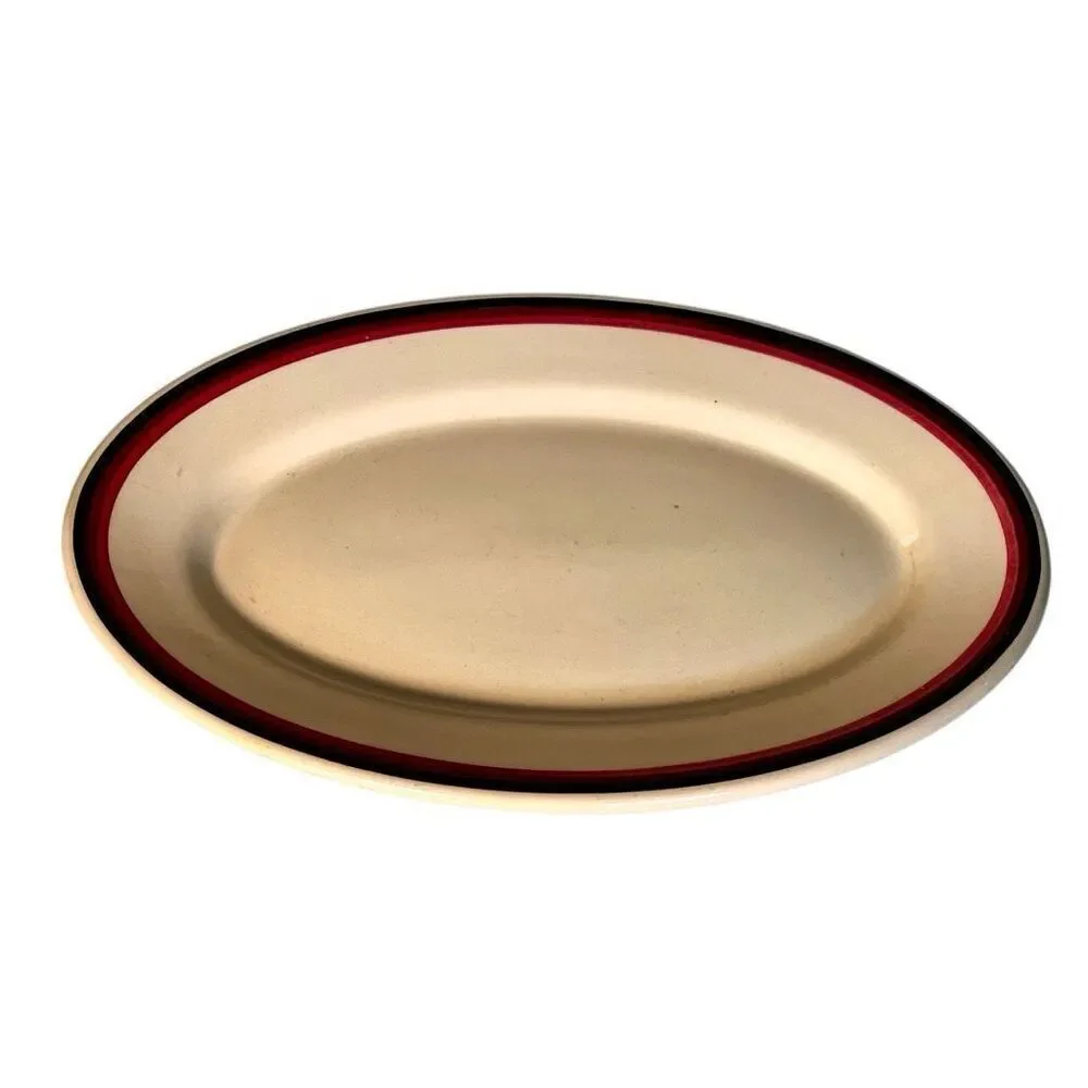 Sterling China Co. East Liverpool Ohio Desert Tan Dish Plate Oval Platter
